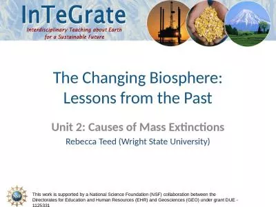 The Changing Biosphere: Lessons from the Past