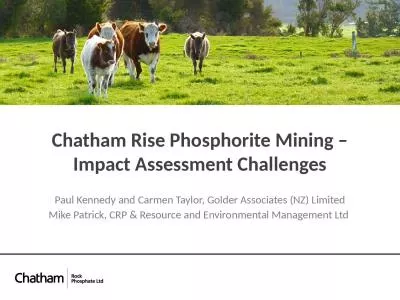 Chatham Rise Phosphorite Mining – Impact Assessment Challenges