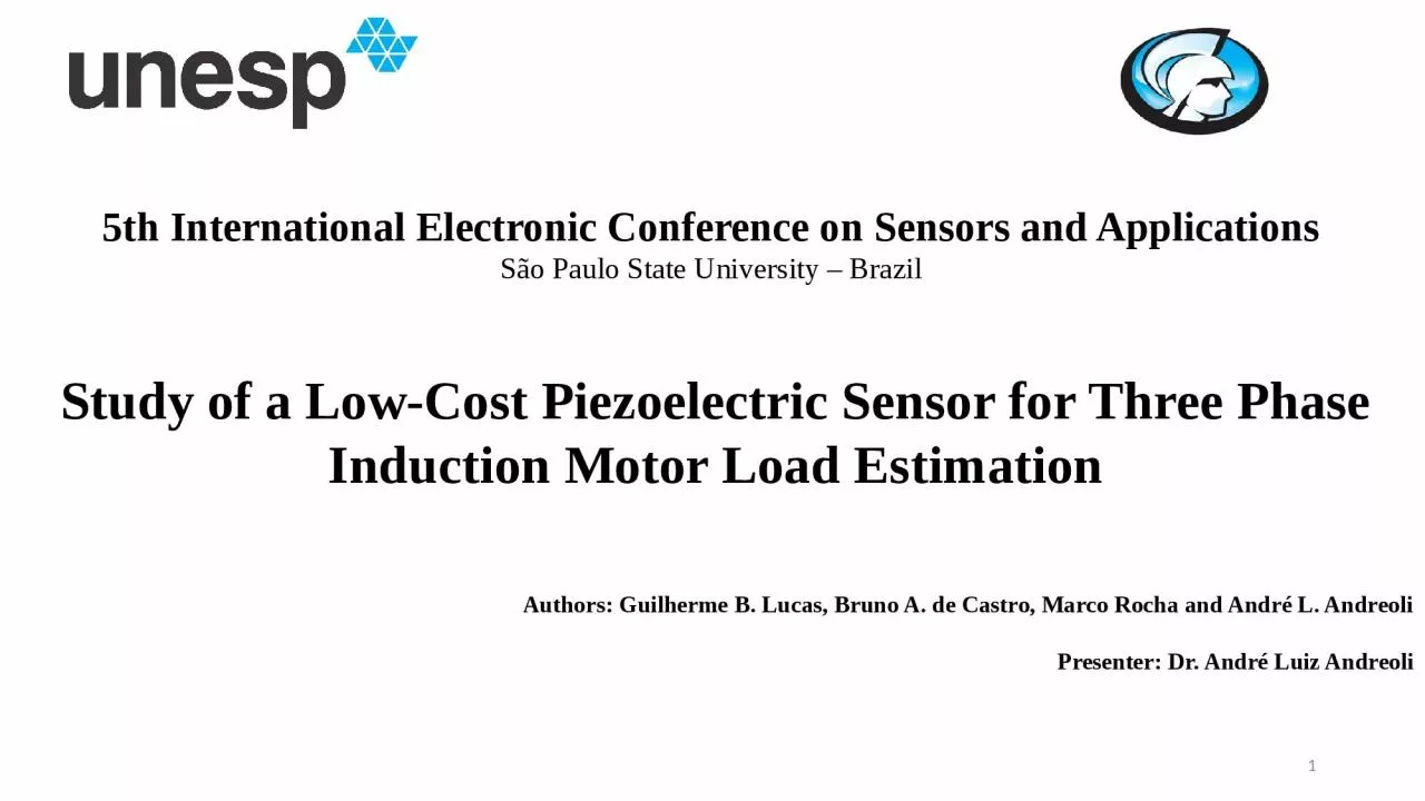 PPT-Study of a Low-Cost Piezoelectric Sensor for Three Phase Induction Motor Load Estimation