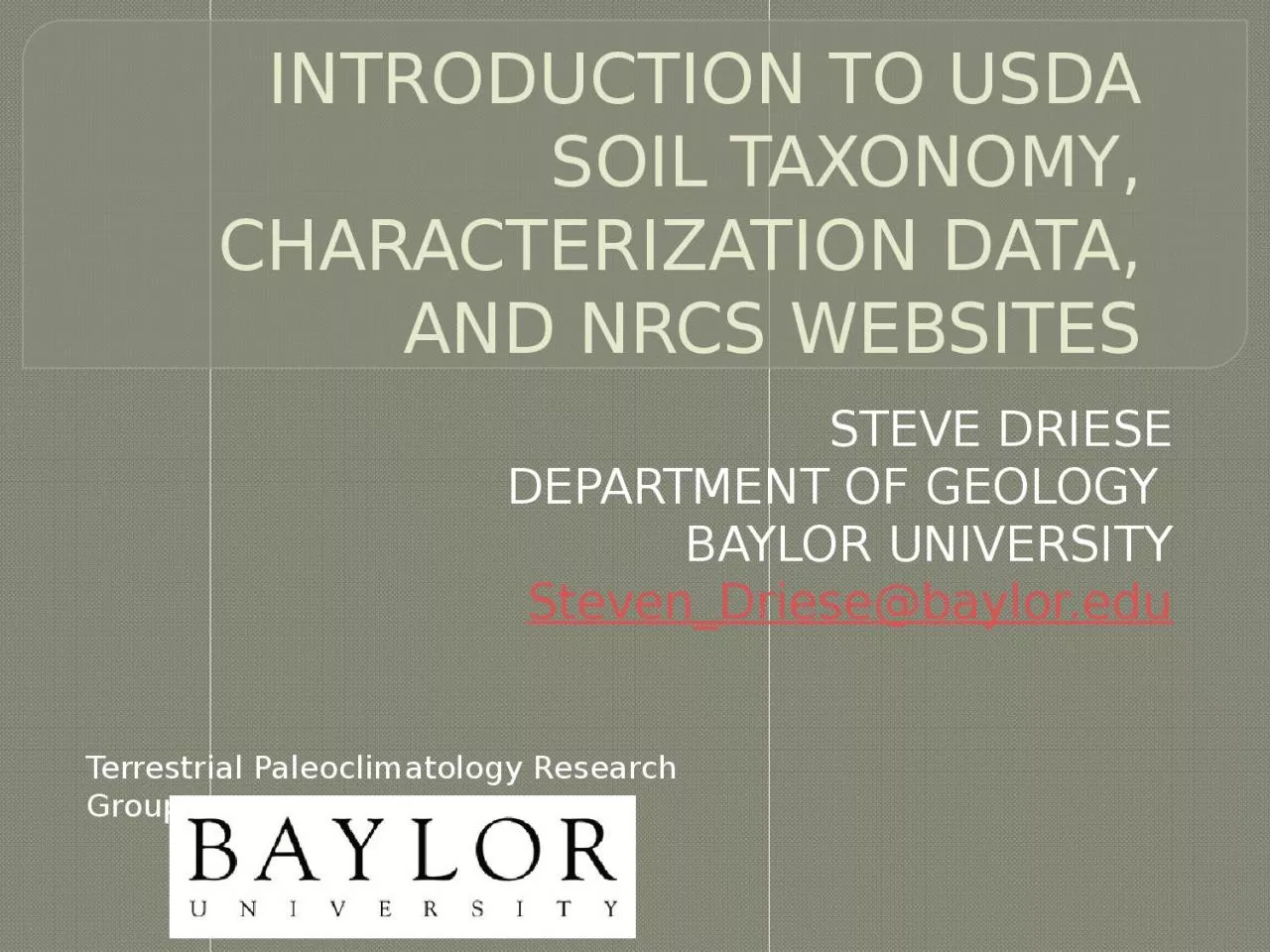 PPT-INTRODUCTION TO USDA SOIL