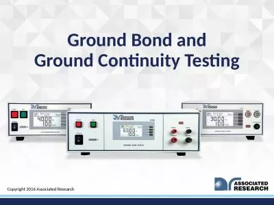 Ground Bond and Ground Continuity Testing