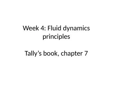 Week 4: Fluid dynamics principles