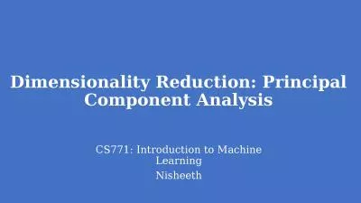 Dimensionality Reduction: Principal Component