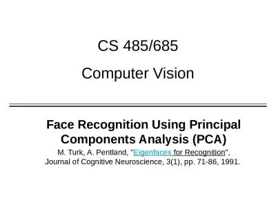 CS 485/685 Computer Vision