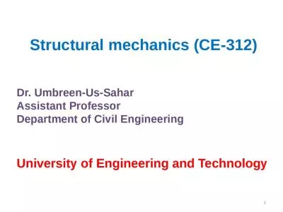 1 Structural mechanics (CE-312)