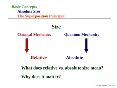 Basic Concepts 	 Absolute Size