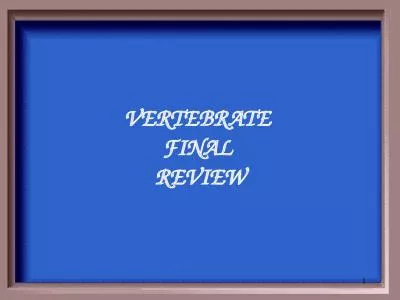 VERTEBRATE  FINAL  REVIEW