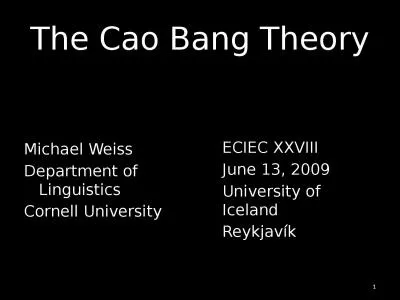 The Cao Bang Theory Michael Weiss