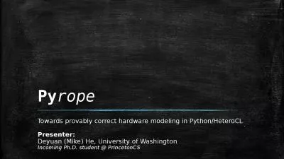 Py rope Towards provably correct hardware modeling in Python/