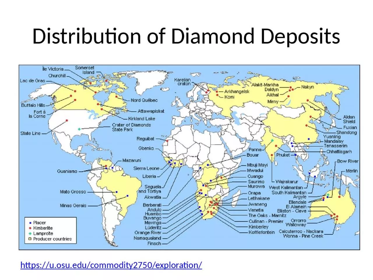 PPT-Distribution of Diamond Deposits