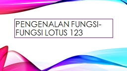 Pengenalan   fungsi-fungsi