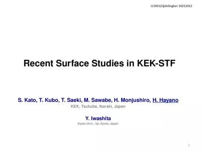 Recent Surface Studies  in