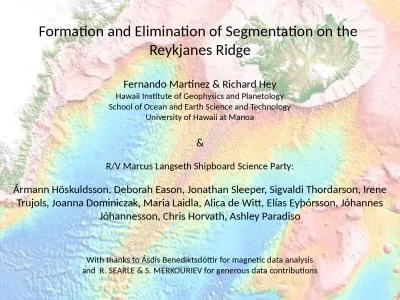 Formation and Elimination of Segmentation on the