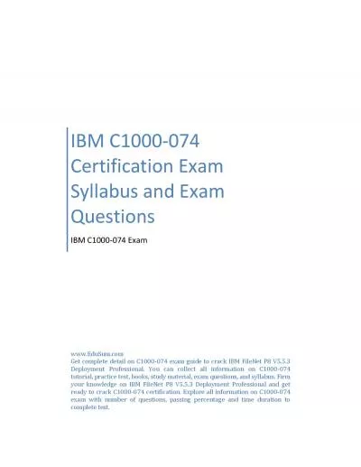 IBM C1000-074 Certification Exam Syllabus and Exam Questions