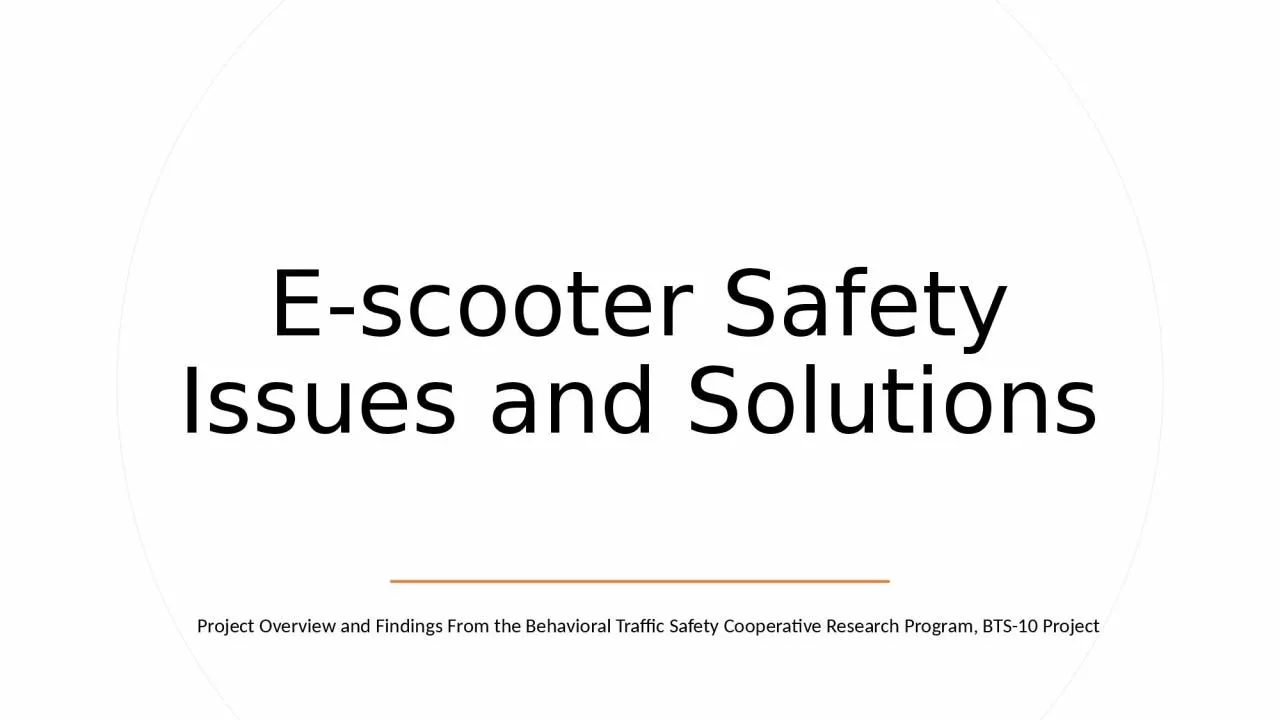 PPT-E-scooter Safety Issues and Solutions