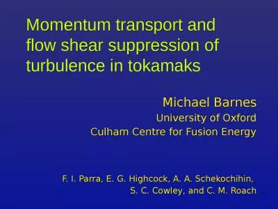 Momentum transport and flow shear suppression of turbulence in