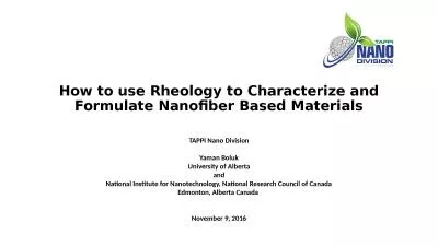 How to use Rheology to Characterize and Formulate Nanofiber Based Materials