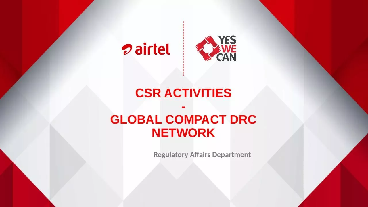 PPT-CSR ACTIVITIES - GLOBAL COMPACT DRC NETWORK