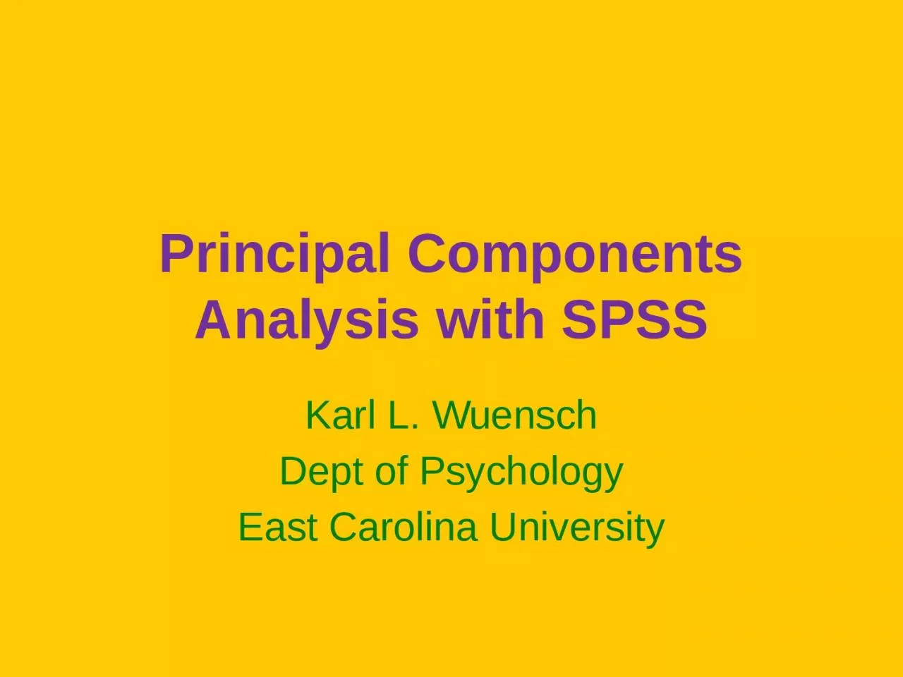 Principal Components Analysis with SPSS
