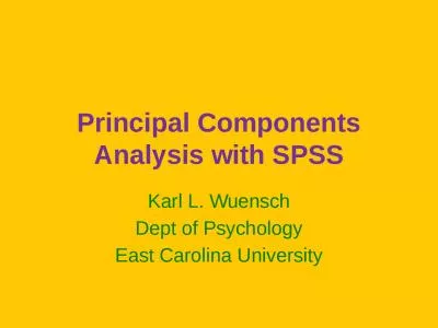 Principal Components Analysis with SPSS