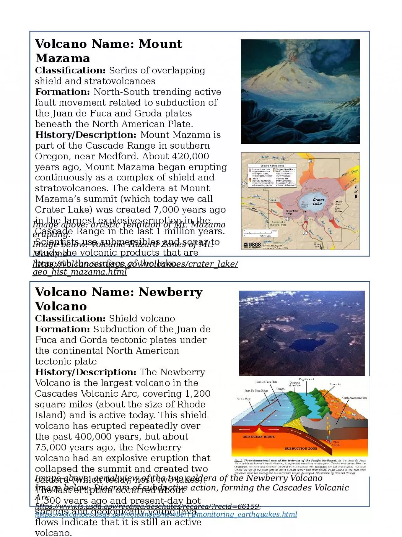 PPT-Volcano Name: Mount Mazama