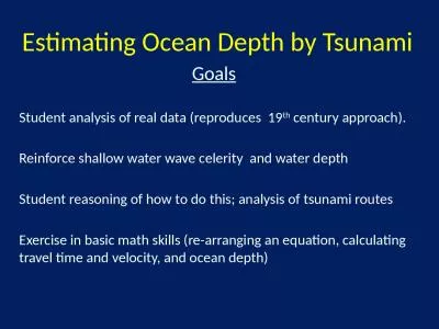 Estimating Ocean Depth by Tsunami