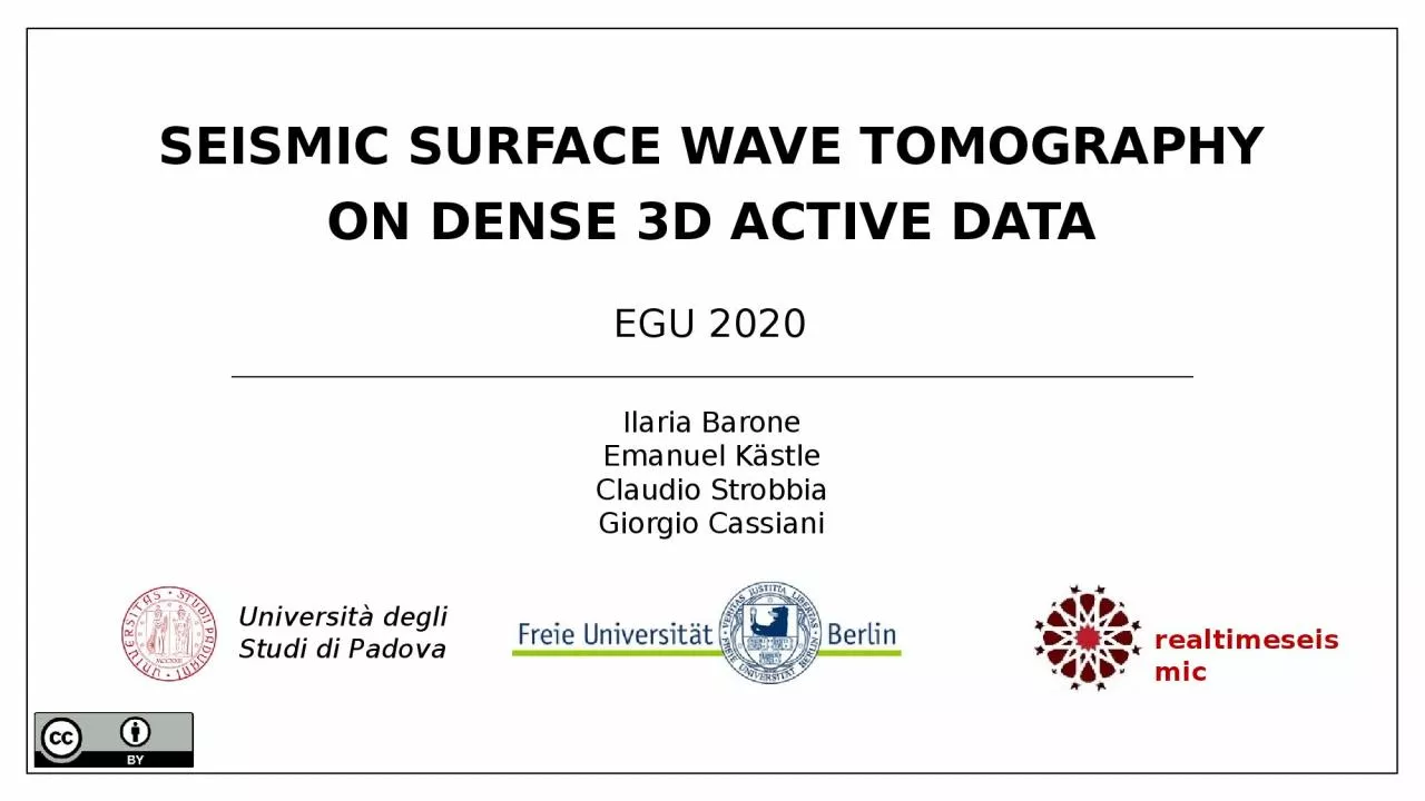 PPT-Seismic Surface Wave Tomography on dense 3D active data