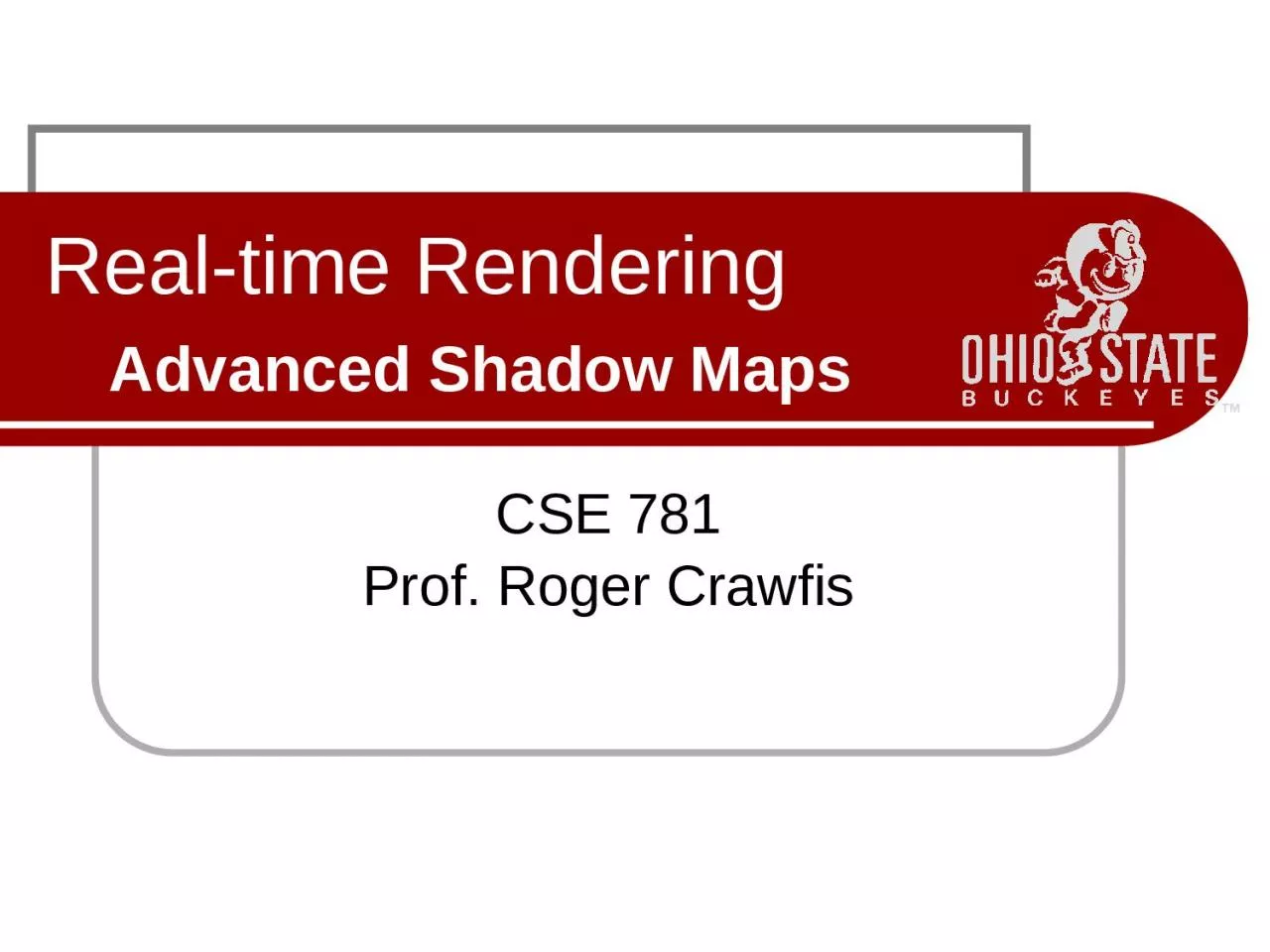 PPT-Real-time Rendering Advanced Shadow Maps