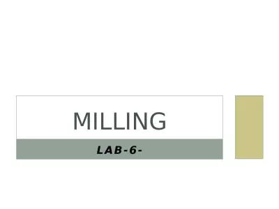 Lab-6- Milling Introduction