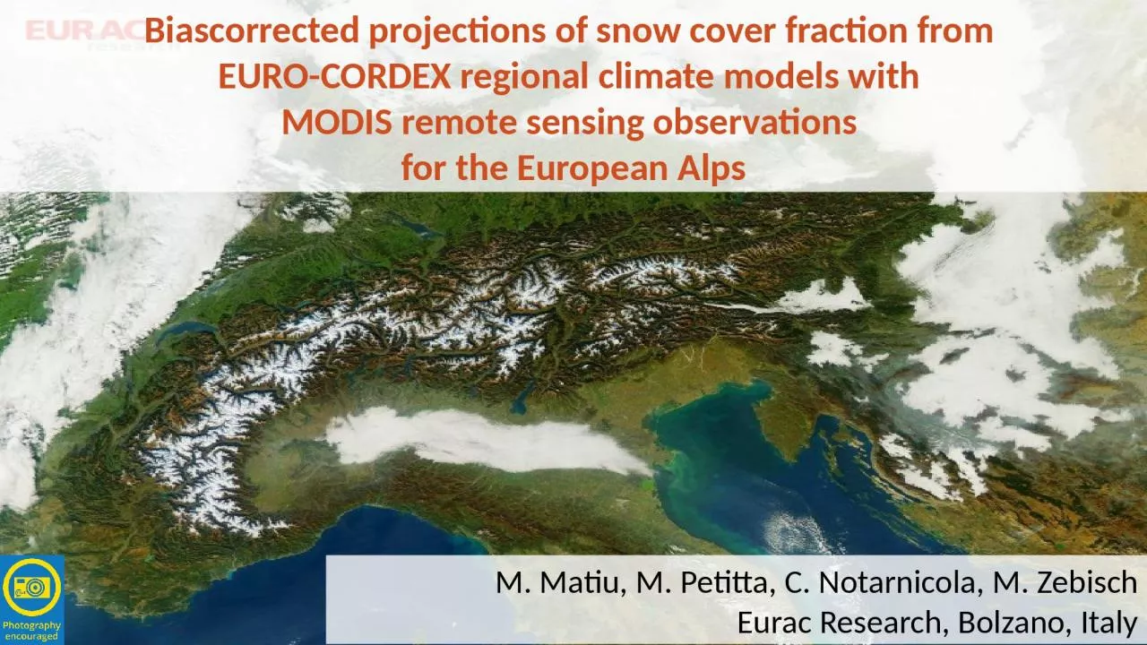 Biascorrected  projections of snow cover fraction from