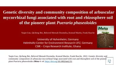 Genetic diversity and community composition of arbuscular mycorrhizal fungi associated