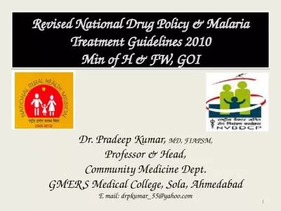 Revised National Drug Policy & Malaria Treatment Guidelines 2010