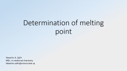 Determination of melting point