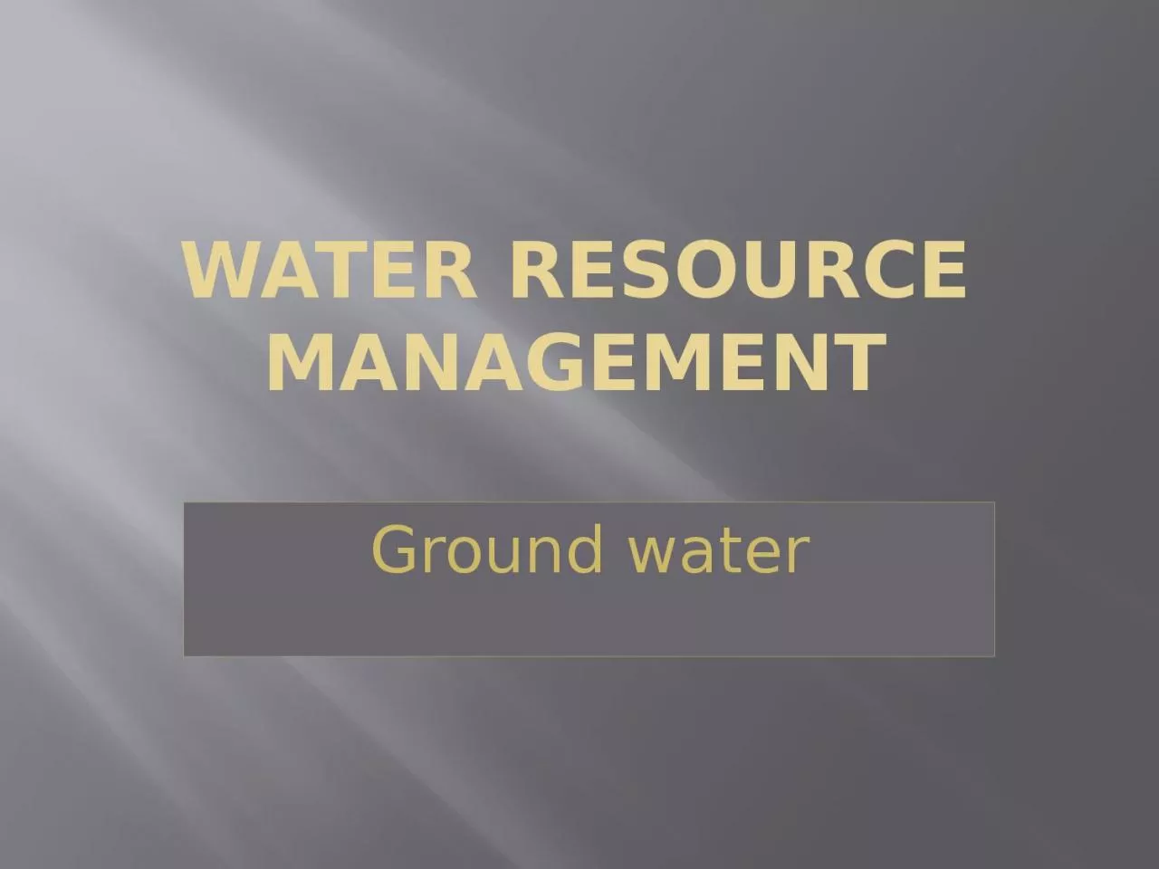 PPT-Water Resource Management