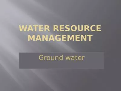 Water Resource Management