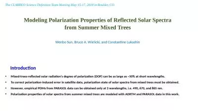 Modelin g Polarization Properties of Reflected Solar Spectra from