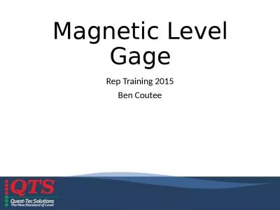 Magnetic Level Gage Rep Training 2015
