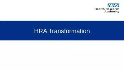 HRA Transformation Background