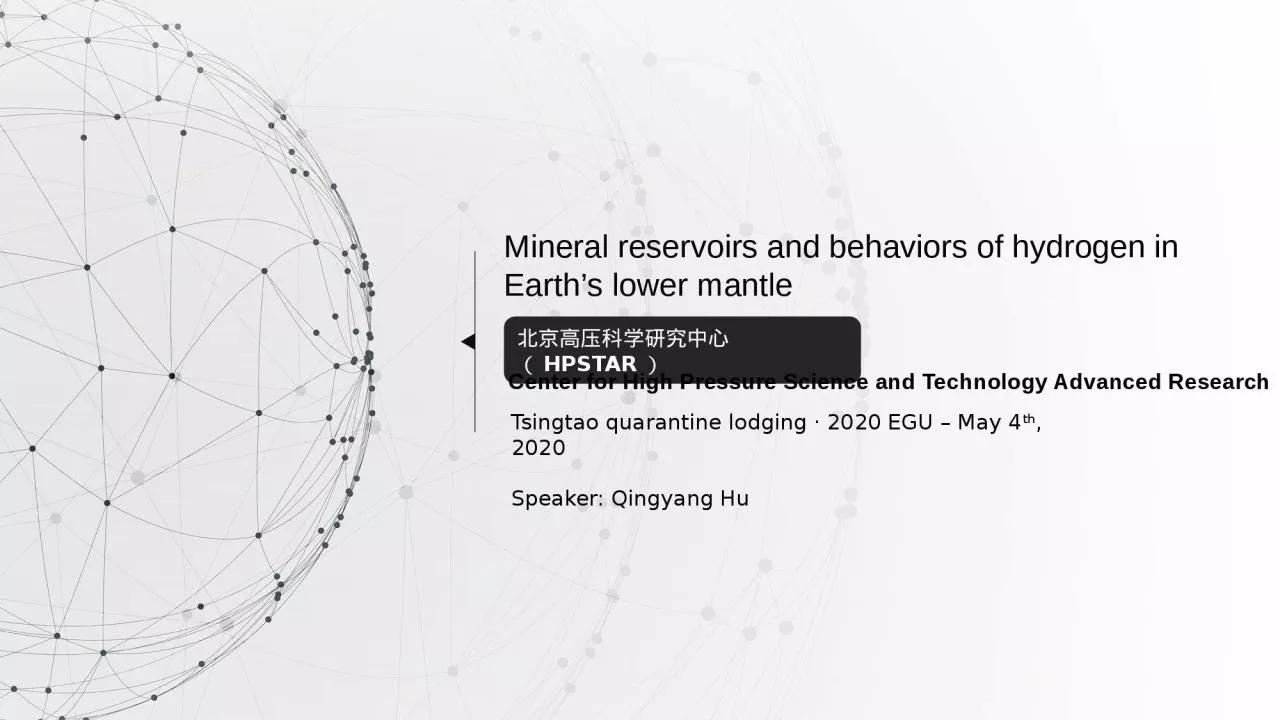 PPT-Mineral reservoirs and behaviors of hydrogen in Earth’s lower mantle