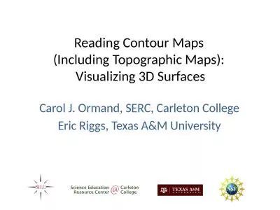 Reading Contour Maps  (Including Topographic Maps):