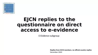 EJCN replies to the questionnaire on direct access to e-evidence