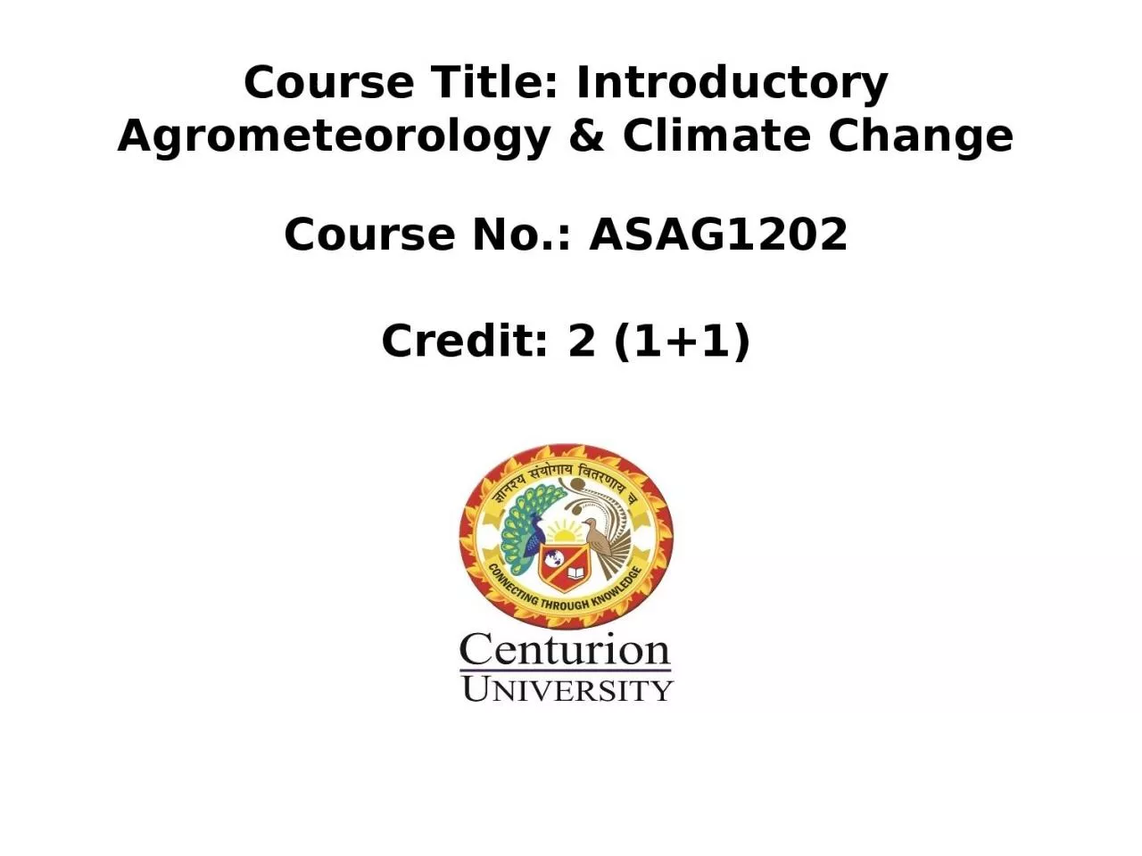 PPT-Course Title: Introductory