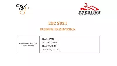 EGC 2021 BUSINESS  PRESENTATION