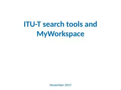 ITU-T search tools and MyWorkspace