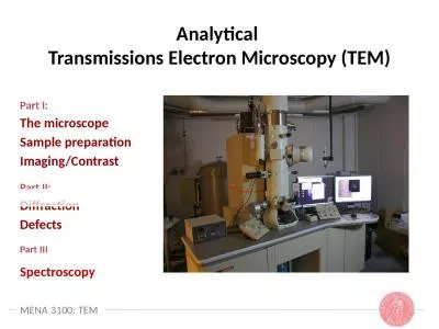 Analytical  Transmissions Electron Microscopy (TEM)