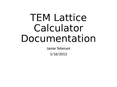 TEM Lattice Calculator Documentation