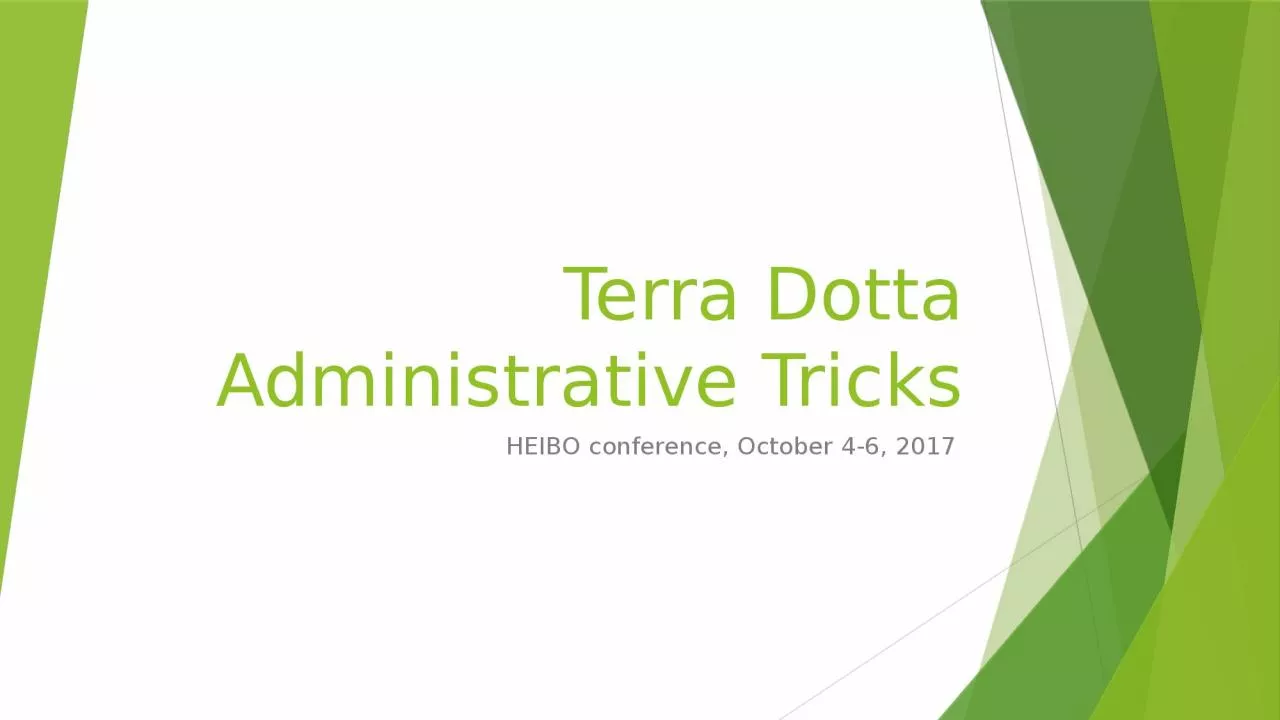 Terra Dotta Administrative Tricks