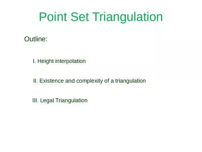Point Set Triangulation I. Height interpolation
