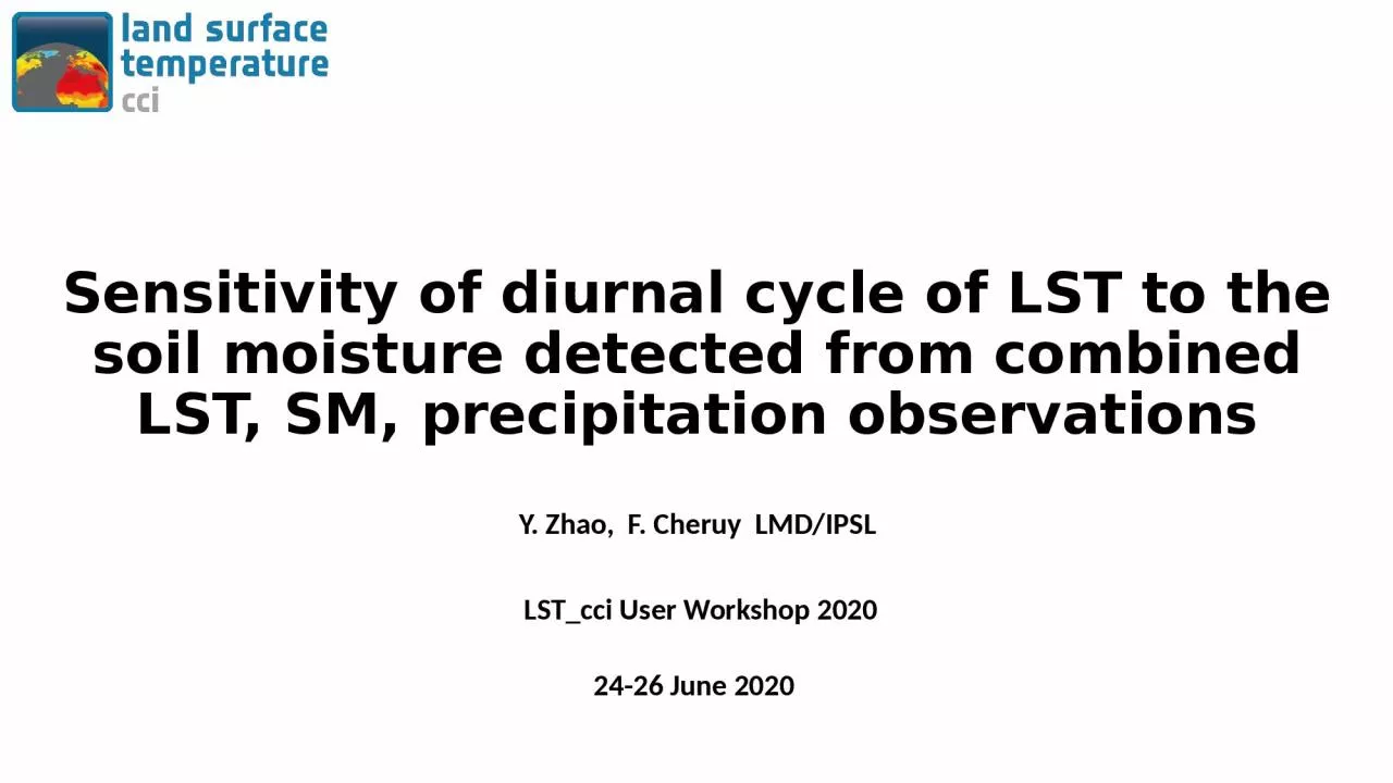 PPT-Sensitivity of diurnal cycle of LST to the soil moisture detected