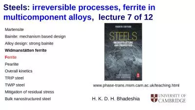 Martensite Bainite: mechanism based design